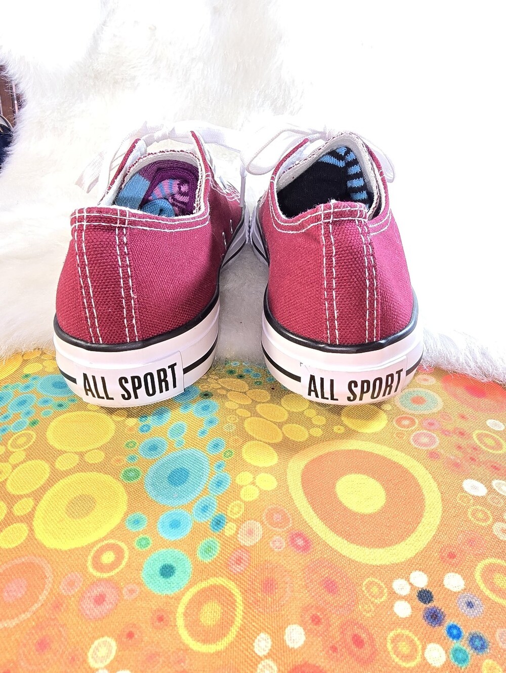 All Sport (Converse-inspired) Classic Low-Top Canvas Sneakers in Burgundy - Picture 6 of 9